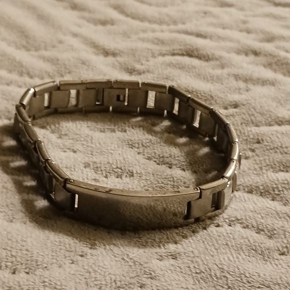 Vintage Men's Stainless Steel Name Plate Bracelet - Picture 2 of 11